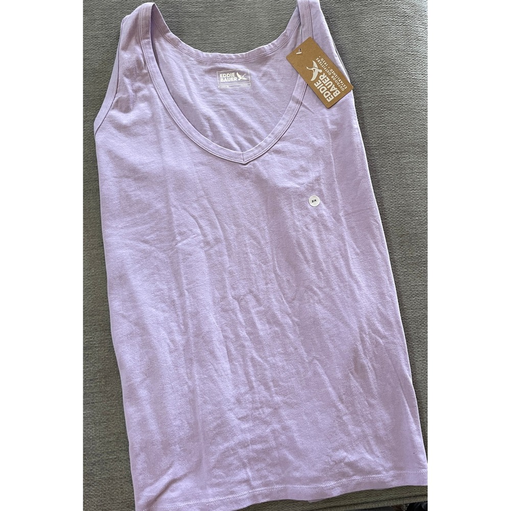 Eddie Bauer Women 2X Iris Purple Tempo Light Tank V-Neck Sleeveless 6247 NEW